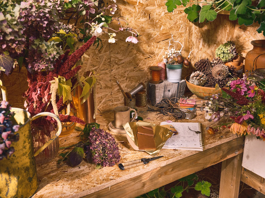 A Tasting Club bar on a potting table