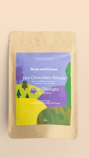 Bean and Goose Hot Chocolate Rituals package on a beige background