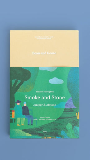 Smoke and Stone Sharing Slab by Bean and Goose in its Packaging