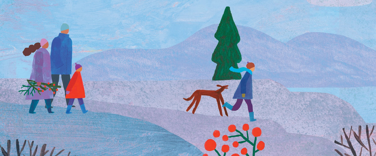 Anne O'Hara illustration of a winter walk