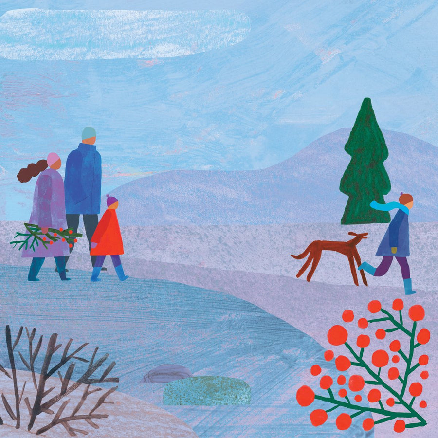 Anne O'Hara illustration of a winter walk