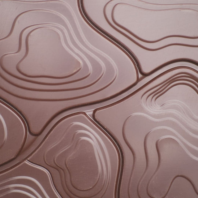 Bean and Goose crisp woodland sharing slab dark chocolate showing the rivers & estuaries of Ireland.