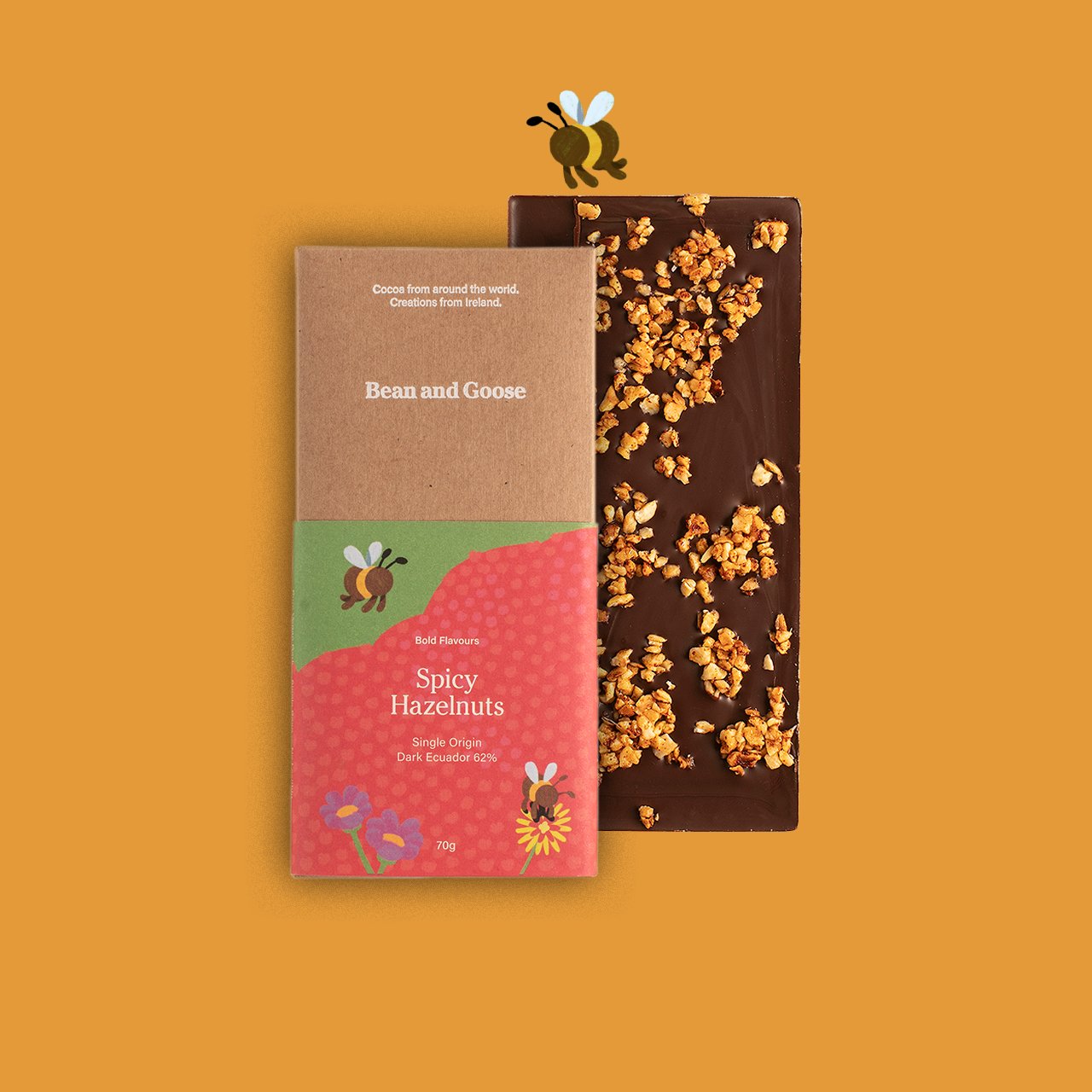 Bold and Spiced Hazelnuts Dark Chocolate Bar