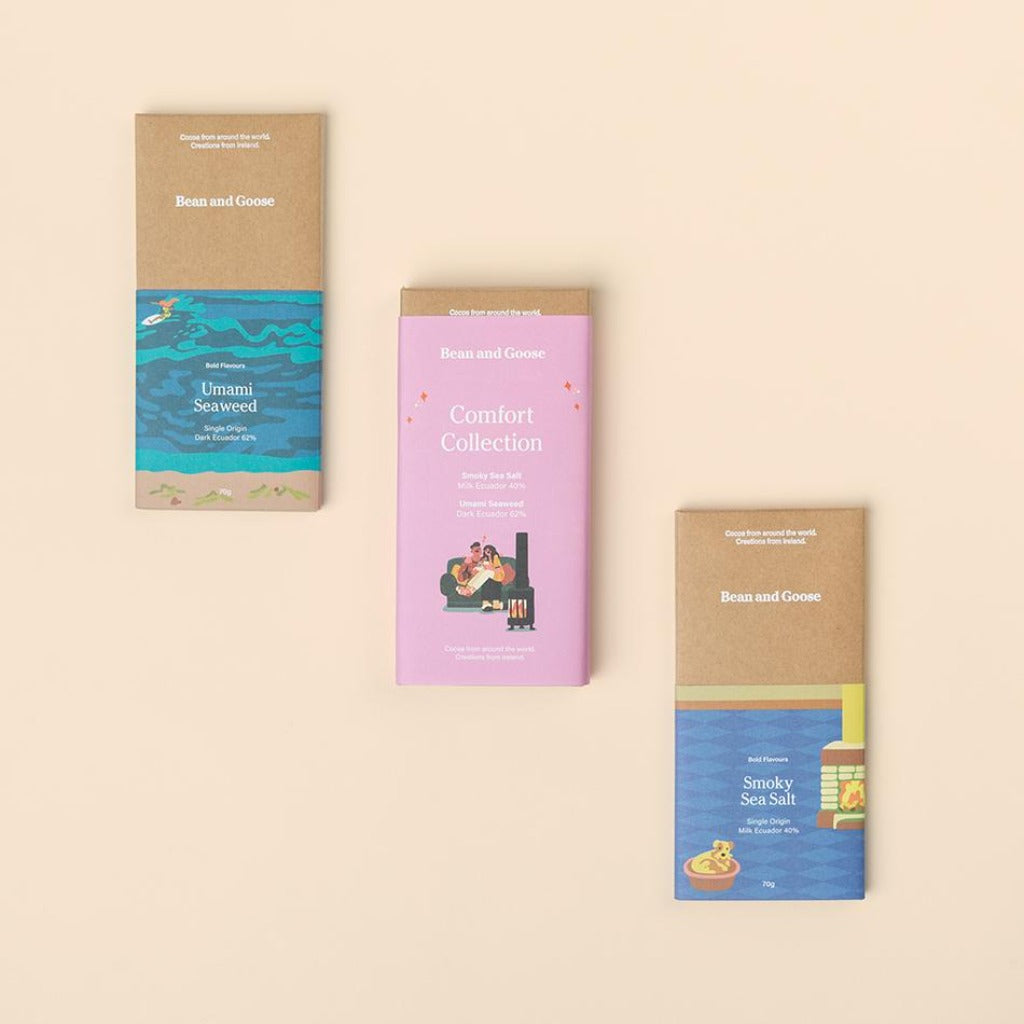 Comfort 2 70g Bar Collection - Dark Umami & Milk Smoky Sea salt